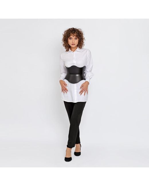 Haute Cuir Black Athena Leather Corset Belt