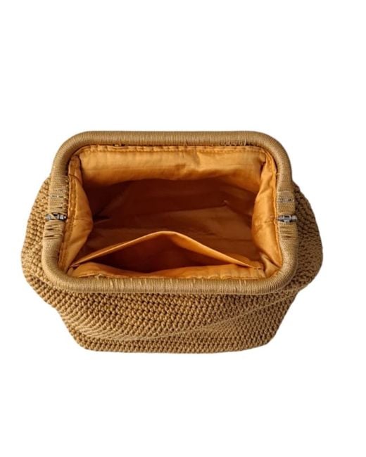 Springmoonatelier Natural Neutrals Handmade Mustard Clutch Bag