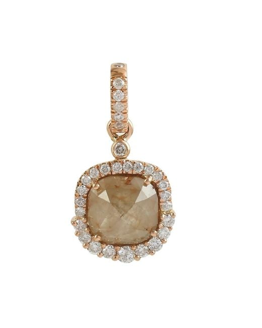 Artisan Metallic Rose Ice Diamond Halo Pendant