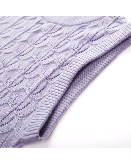 Fully Fashioning Purple Mahalia Crochet Knit Vest
