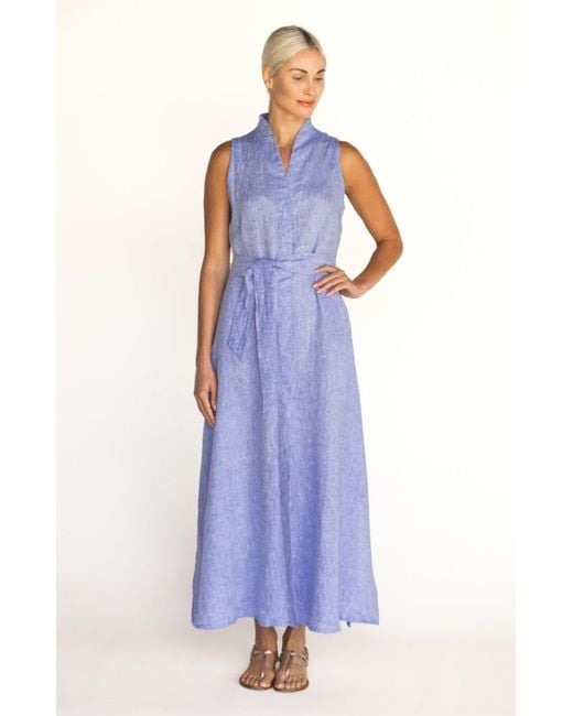 MARICEL Purple Fabi Linen Long Dress