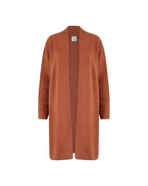 Yumi' Brown Rust Knitted Long Cardigan