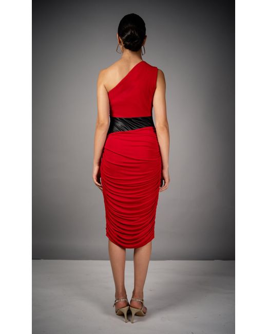 Monice London Red Riri Midi Dress