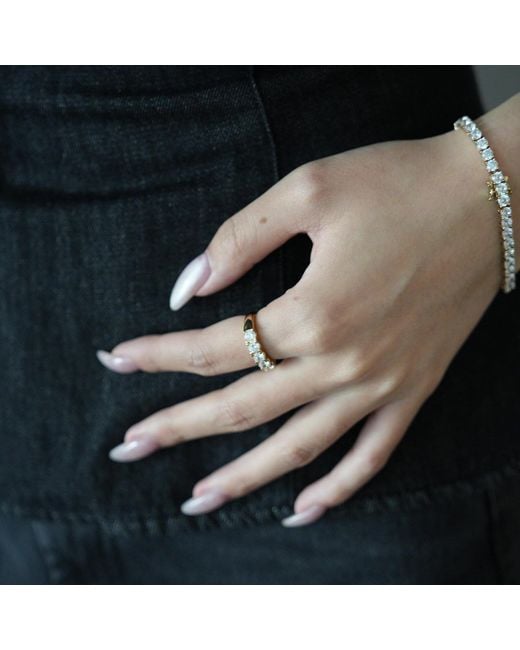 Retro Chic Metallic Aurelia Tennis Ring