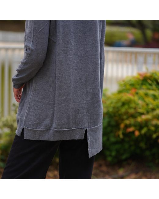 Nuvv Collection Gray Asymmetric Merino Wool Sweater – Premium Italian Yarn Design