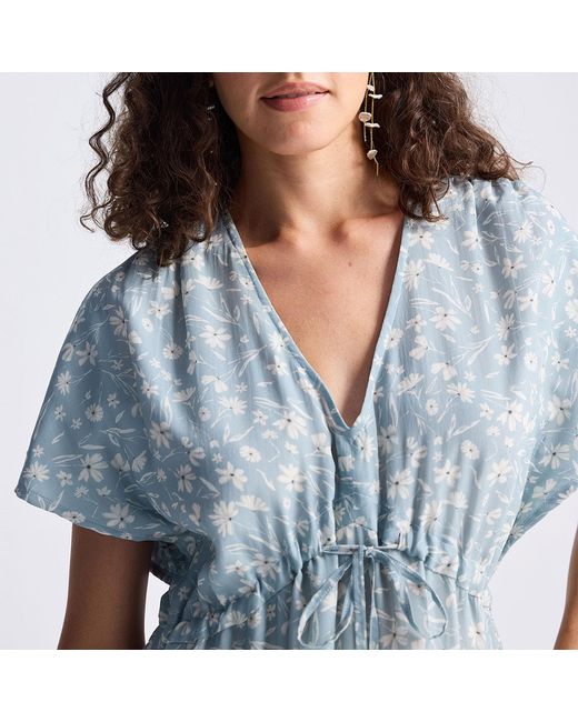 REISTOR Blue Gathered Maxi Dress