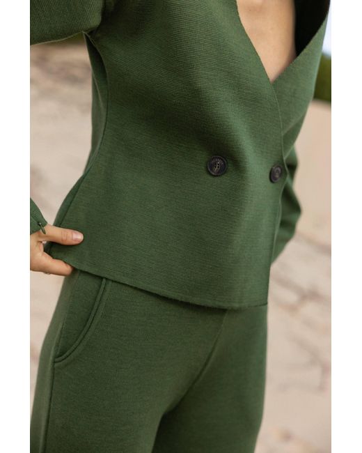 SALANIDA Green Galante Knitted 100% Merino Blazer