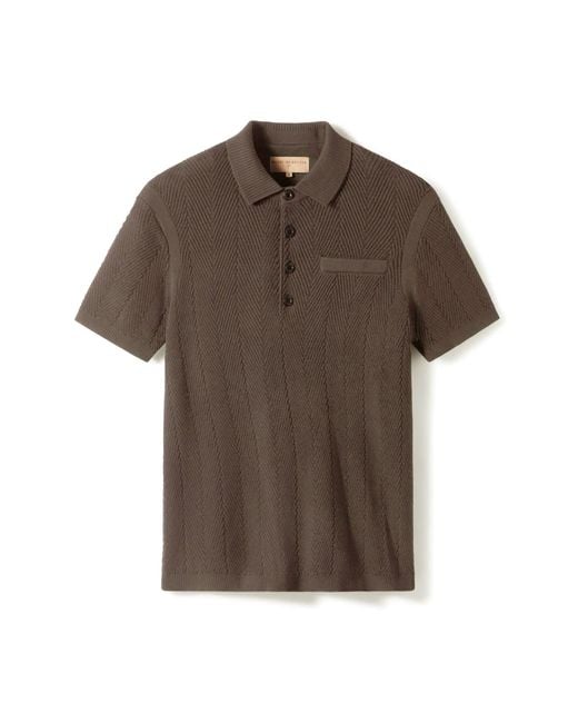Weston Jon Boucher Brown Alastair Slim Fit Knit Polo for men