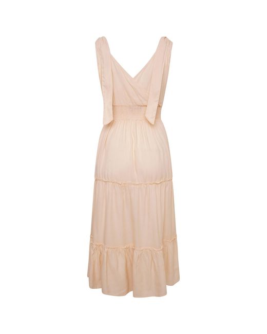 LAtelier London Natural Neutrals Maisie Light Peach Midi Dress