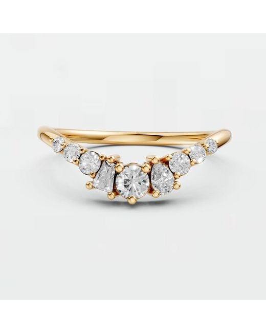 Aya Fine Jewelry White Multi Shape Lab Diamond Cluster Ring 0.41 Ctw