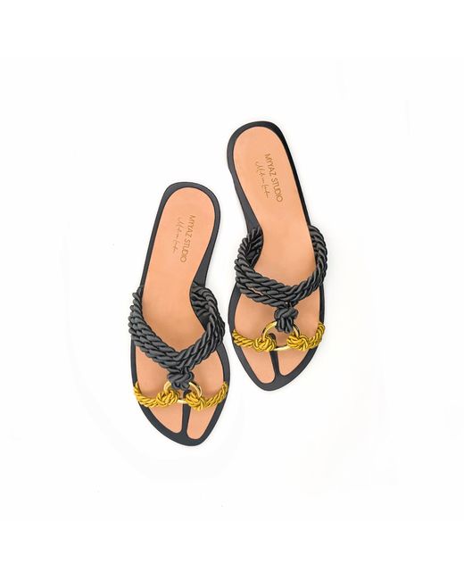 MYYAZ Brown Nodus Sandal