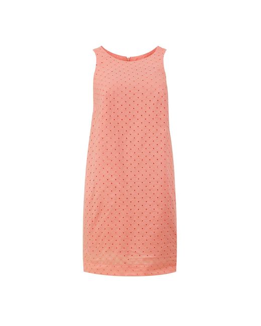 Conquista Pink Coral Charm Embroidered Cotton Dress