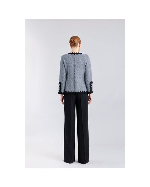 The Extreme Collection Blue Metallic Lady Jacket Textured