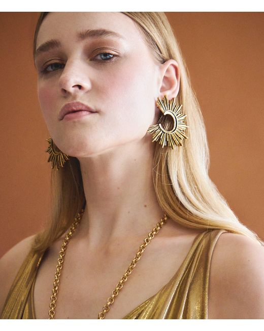 Lovard Metallic Sunburst Earrings