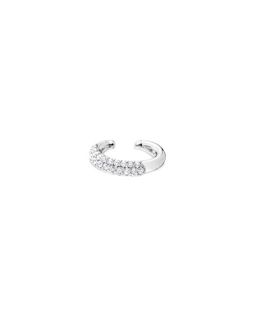 SALLY SKOUFIS White Cosmic Alchemy Ear Cuff With Made Cz Diamond Stimulant