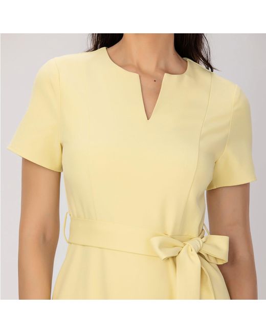 Smart and Joy Yellow Belted Tailor Dress