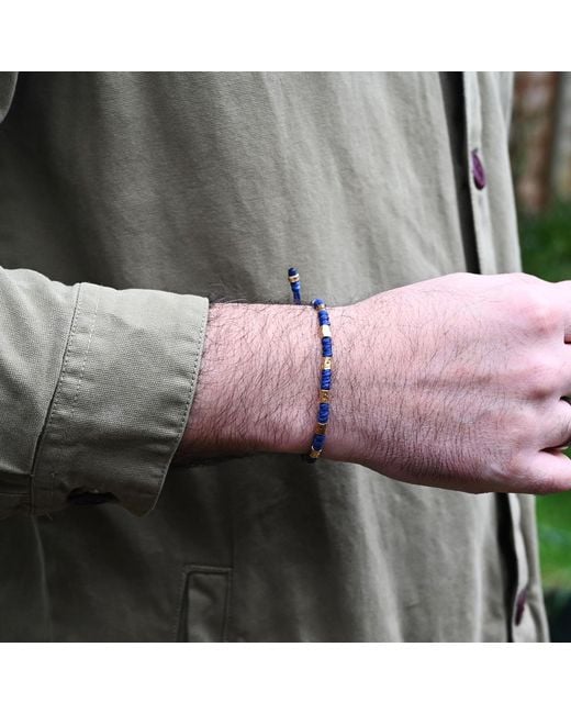 Harbour Uk Blue Vik Chunky Vermeil Rope Bracelet for men
