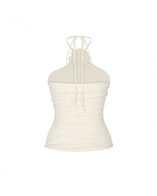 Herfetch White Sleveless Daisy Top