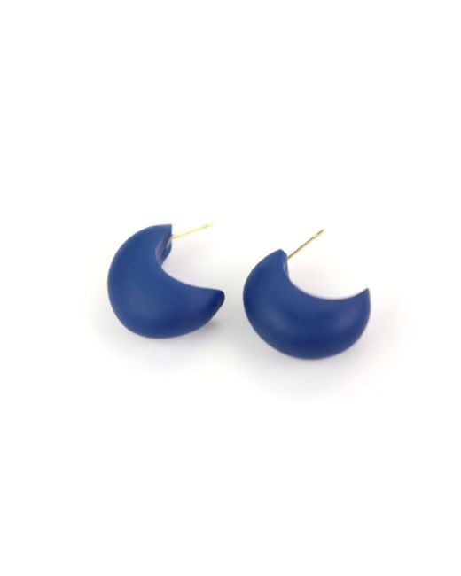 By Chavelli Blue Chubby Huggie Hoops