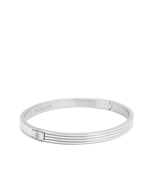 Nialaya White Gentleman Bangle for men
