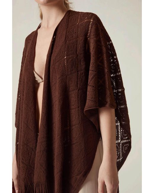 James Lakeland Brown Pointelle Knit Kaftan