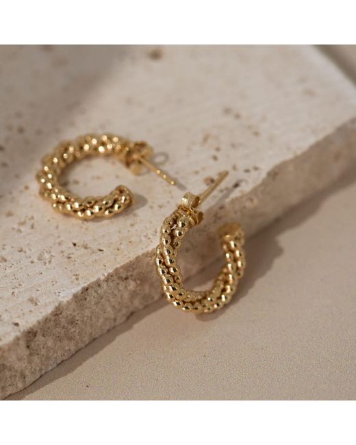 Dainty London Metallic Barnacle Huggie Hoop Earrings