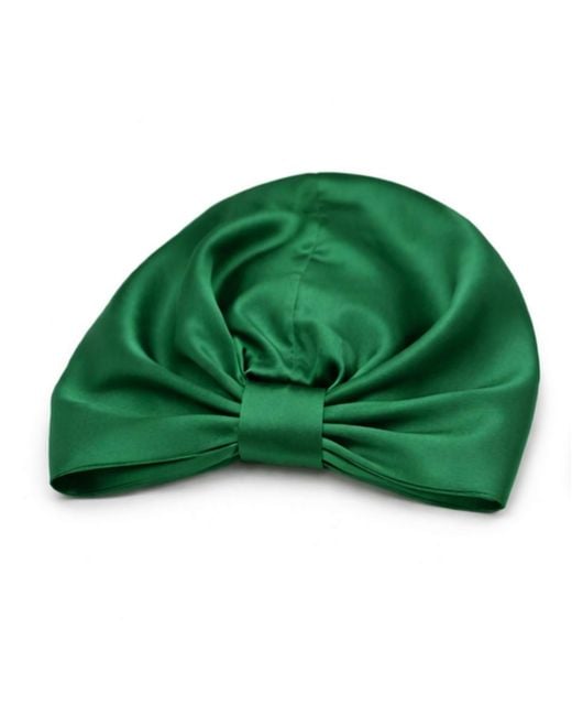 Hi Silk Green Set Of Two Double-Layer Silk Bonnets