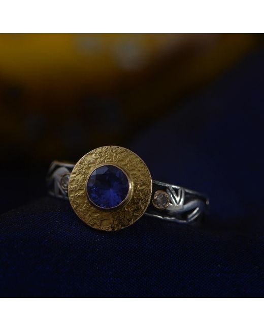 Emma Chapman Jewels Blue Token Tanzanite Diamond Ring