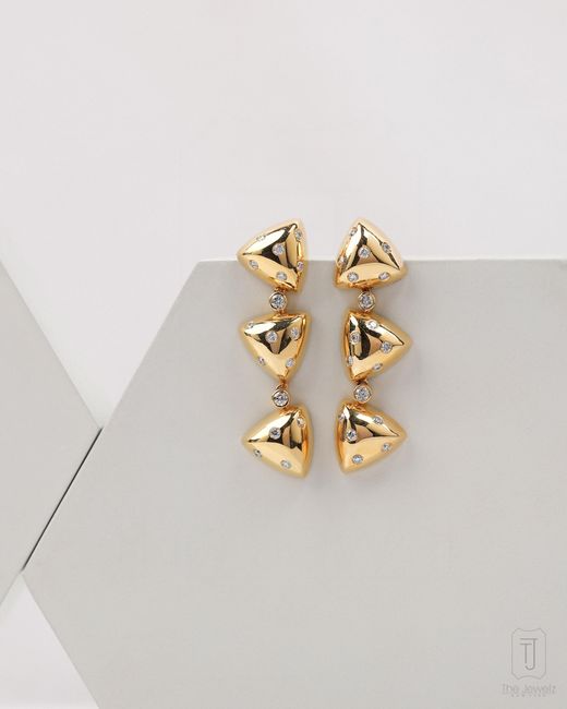The Jewelz Metallic Imperii Triad Danglers Earrings For