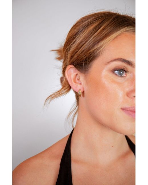 Claire Hill Designs Metallic Topaz Branch Hoop Earrings