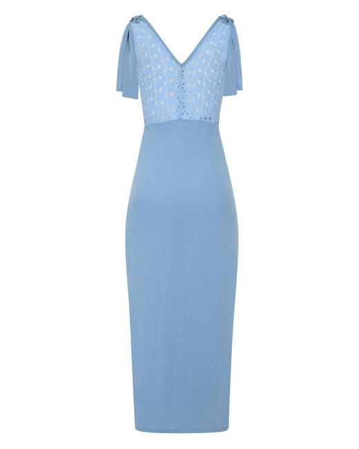 Sophie Cameron Davies Blue Lace Back Maxi Dress
