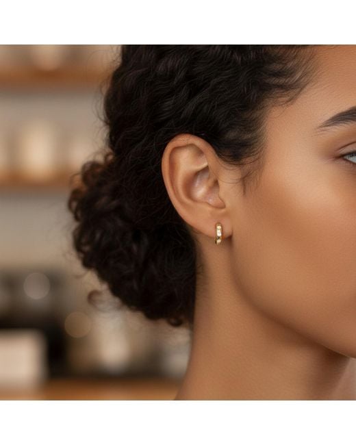 BLOOMTINE | Earth Angel HQ White Mini Halo Wings Sterling Halo Huggie Earrings