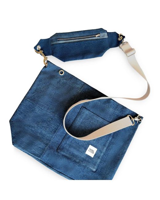 Park + Coop Blue The Bronx Crossbody Bag