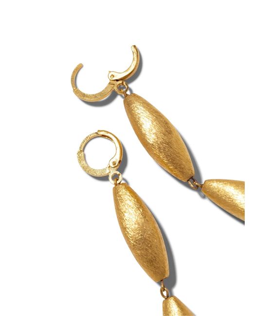 Jaredjamin Metallic Zeppelin Cora Three Drop Leverback Earrings