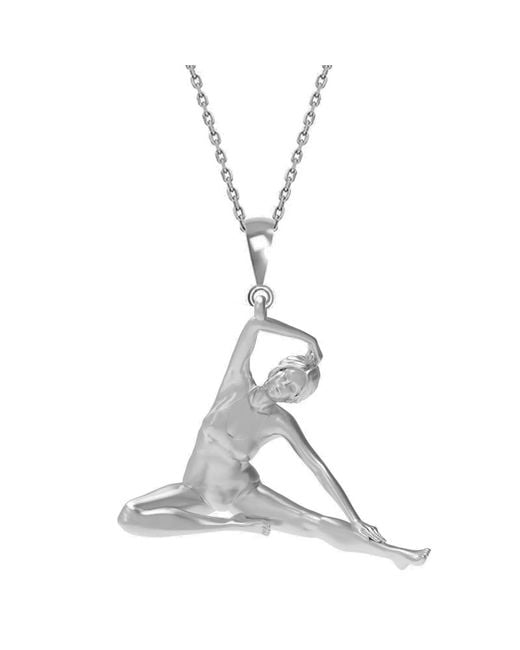 Nowart Jewelry White Seated Side Stretch Pose Yoga Necklace
