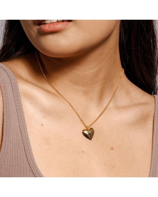 Cloud Haven Metallic Devoted Puff Heart Necklace