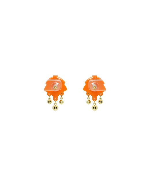 Gissa Bicalho Red Acrylic Handmade Earring Oca