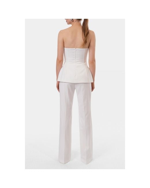 AGGI by HALEWSKI White Lamia Off Corset Top