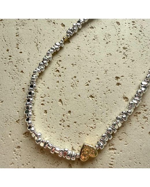 Larsuu Metallic Heart Orbit Hematite Necklace