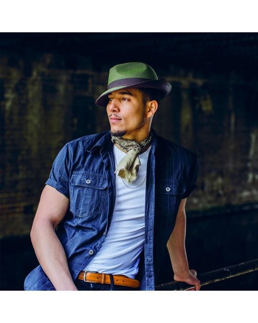 Dasmarca Hats Green Dasmarca Florence Summer Two Tone Crushable Foldable Hat for men