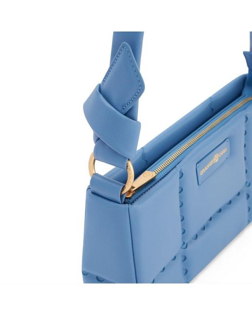 Orange Cube Blue Square Stitch Cushion Shoulder Bag