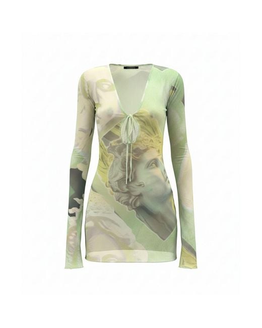 Alia Studio Green Améthyste Mini Mesh Dress