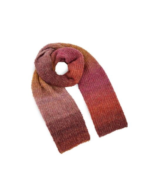 Saachi Red Gradient Knit Scarf