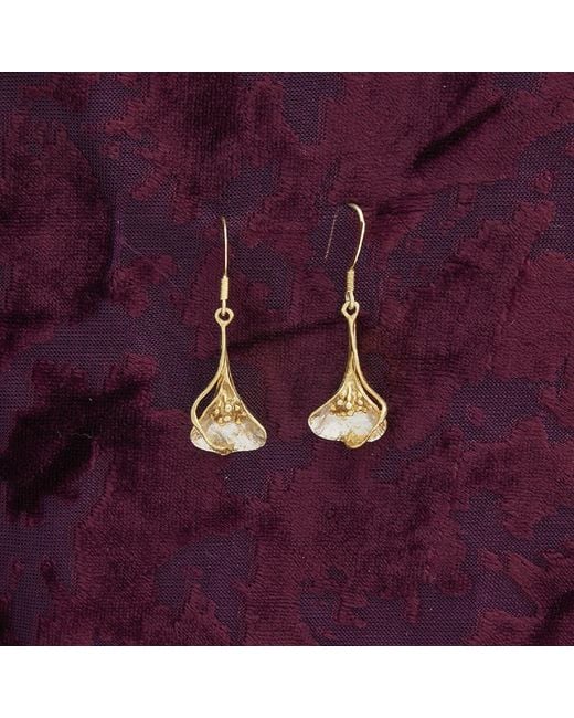 Simon Kemp Jewellers Metallic Arum Lily Earrings Eighteen Carat On