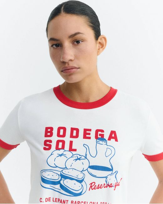 Thinking Mu White T-Shirt Contrast Cellar Sun Zowie R
