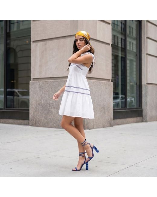 Modenaire White Neutrals Tiered Mini Dress Soft Empire Form