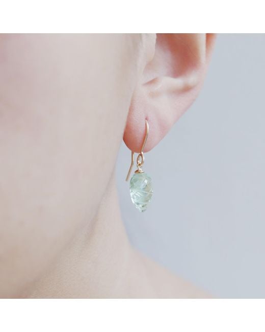 MOUNIR LONDON Metallic Carved Green Amethyst Earrings