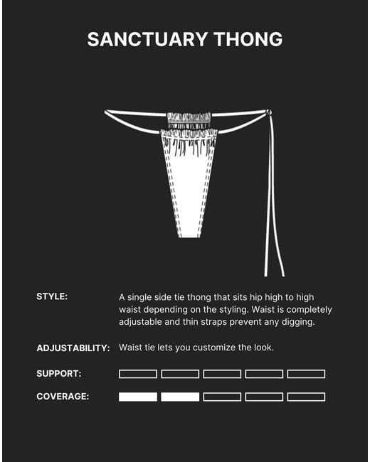Minimale Animale White Sanctuary Tassel Thong Bikini Bottom