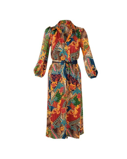 SACHA DRAKE Red Eudora Shirtmaker Dress