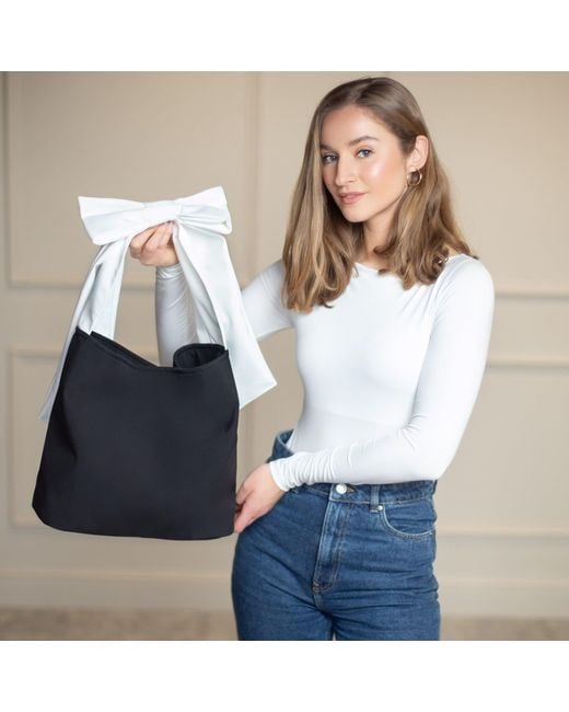 RainSisters Black Moonlight Bow Tote Bag